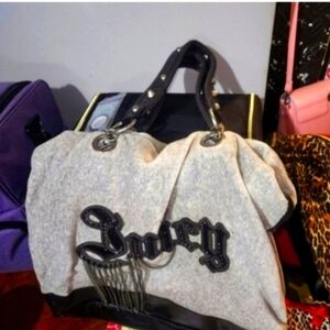 💣💣  SUPER DUPERRR RARE NEW!!! Y2k VELOUR JUICY COUTURE FRINGE XL BAG